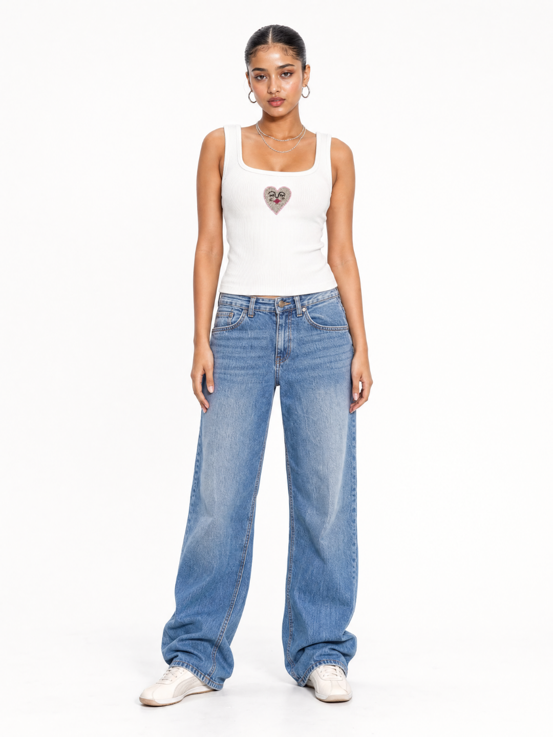 Lily Beaded Ribbed Tank Top