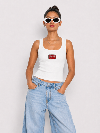 Evil Eye Beaded Ribbed Tank Top