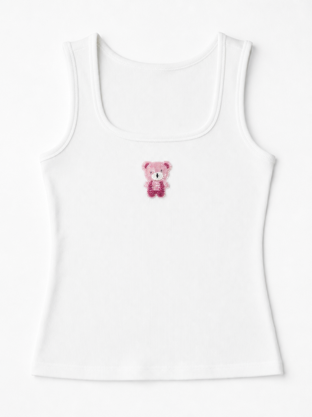 Watermelon Beaded Ribbed Tank Top