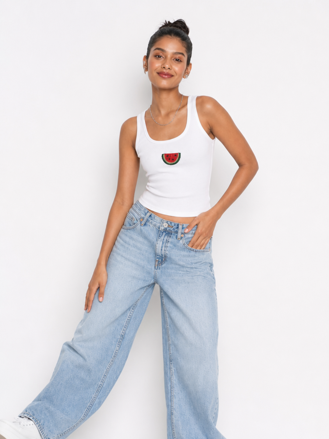 Books Beaded Ribbed Tank Top