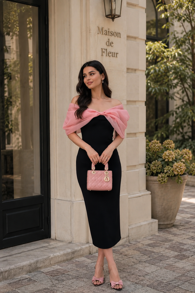 Alia Off Shoulder Midi Dress