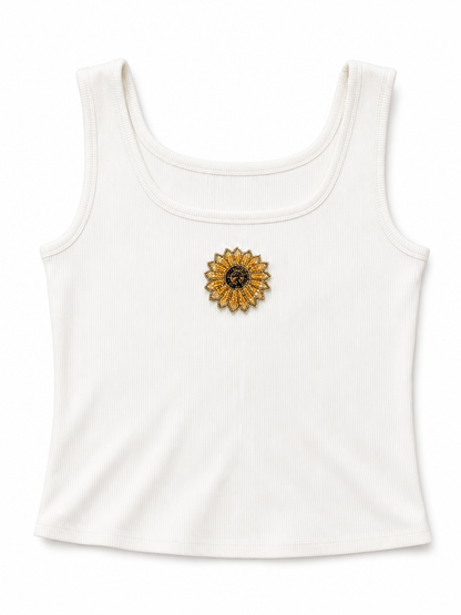 Books Beaded Ribbed Tank Top