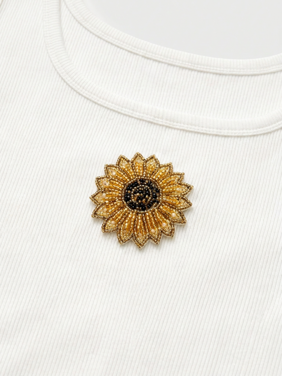 Teddy Beaded Ribbed Tank Top
