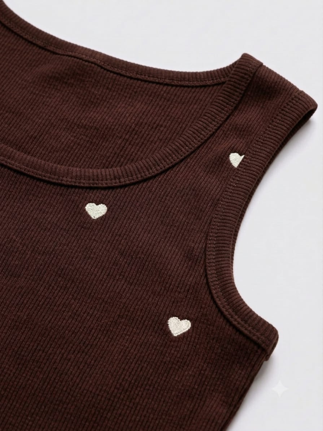 Embroidered Ribbed Tank Top