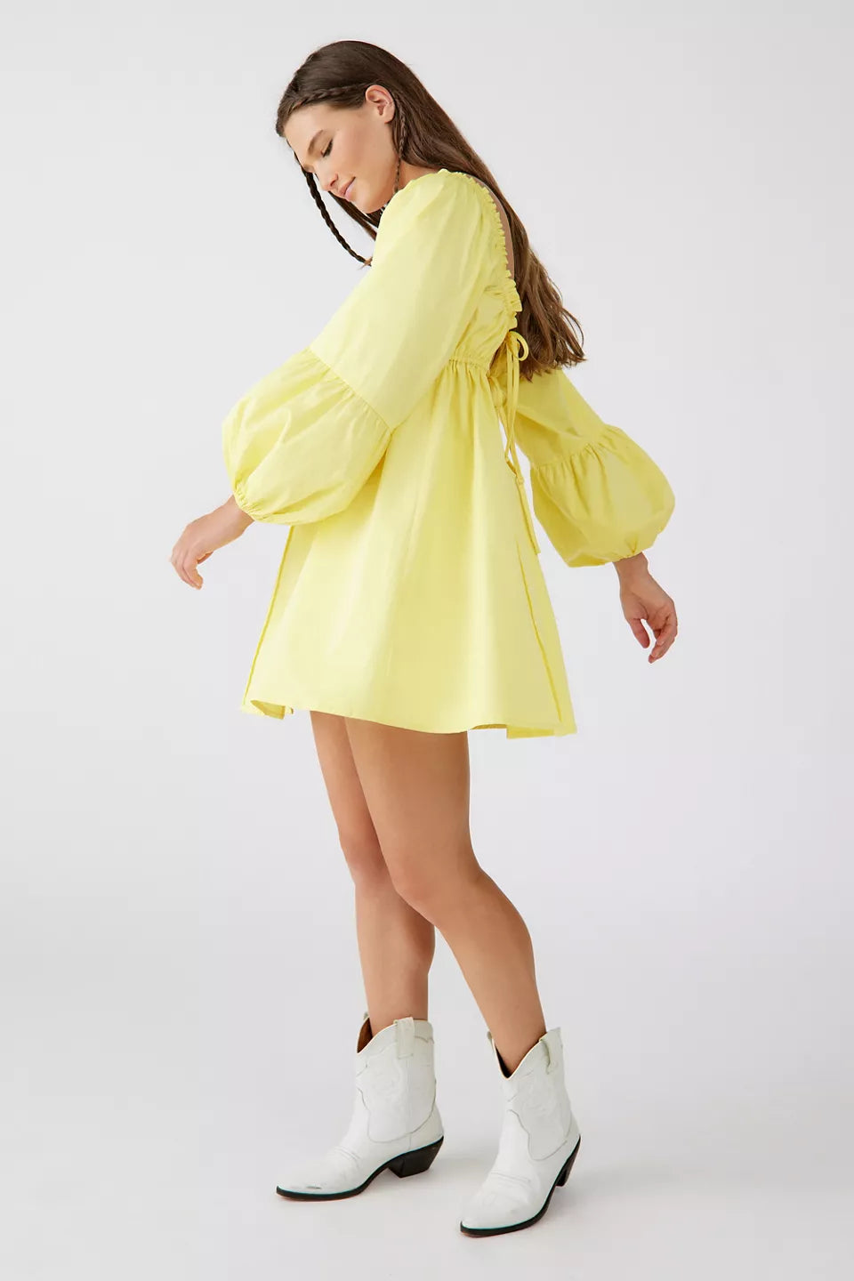 Puffy Sleeves Mini Dress