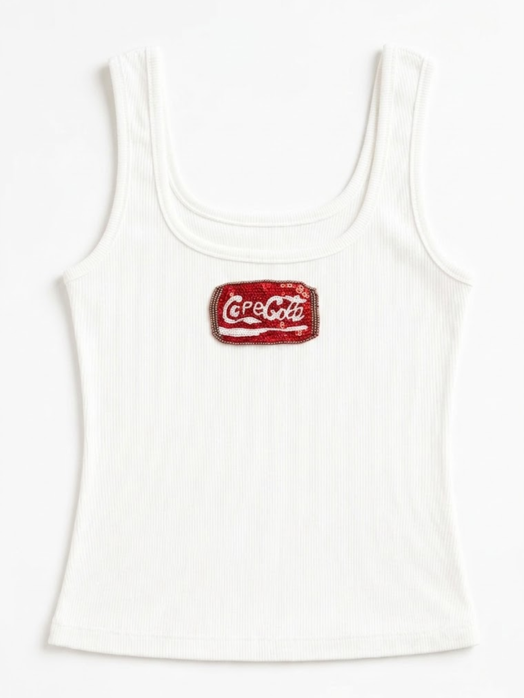 Evil Eye Beaded Ribbed Tank Top