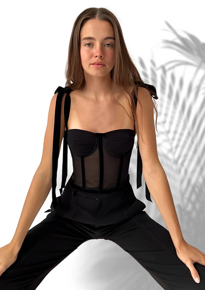 Drab Sheer Corset Top