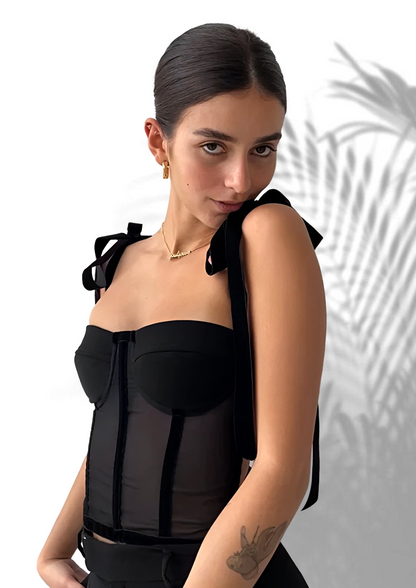 Drab Sheer Corset Top
