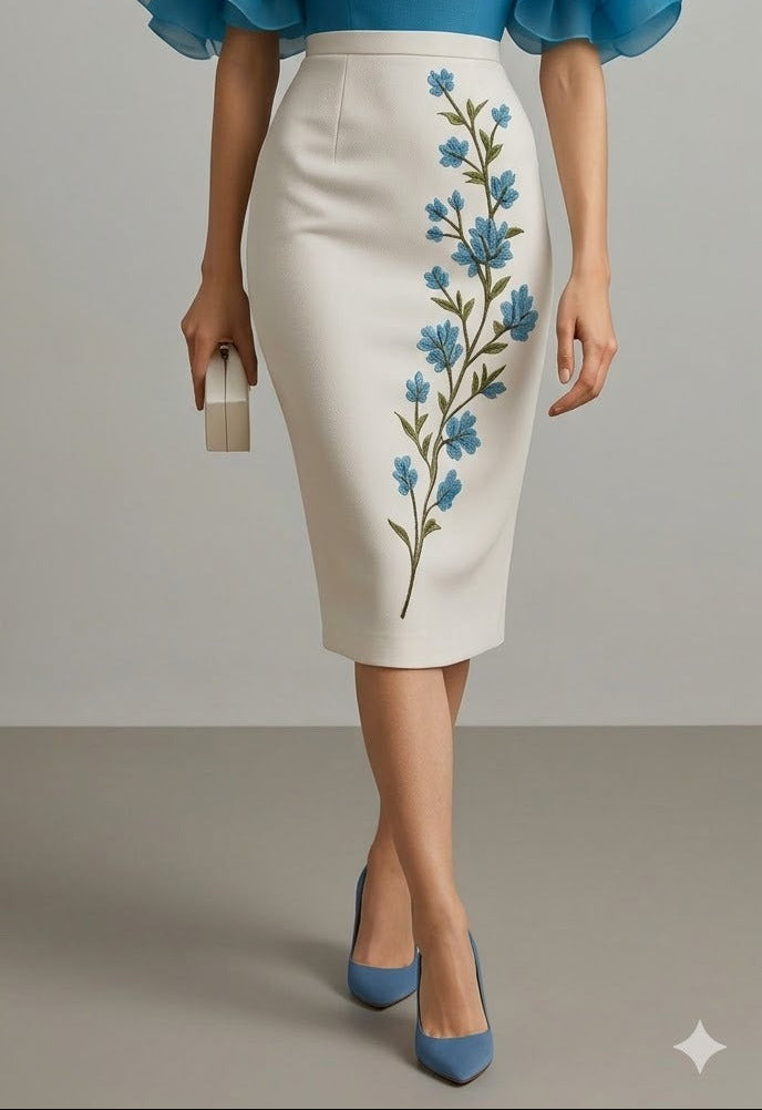Organza Ruffle Top with Floral Skirt